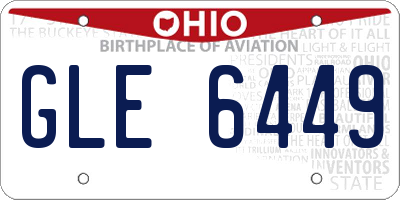 OH license plate GLE6449