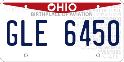 OH license plate GLE6450