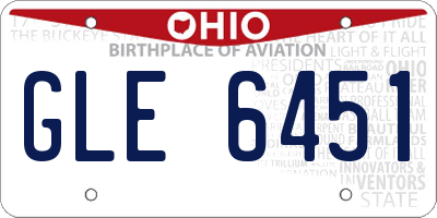 OH license plate GLE6451
