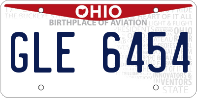 OH license plate GLE6454