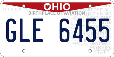 OH license plate GLE6455