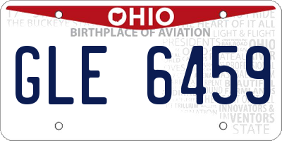 OH license plate GLE6459