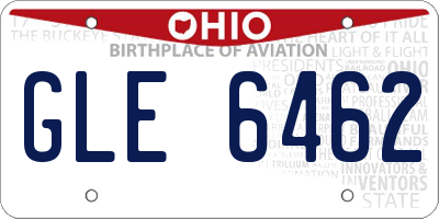 OH license plate GLE6462