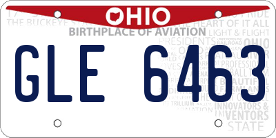 OH license plate GLE6463