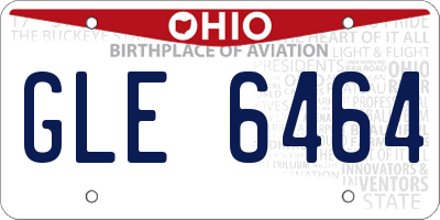 OH license plate GLE6464