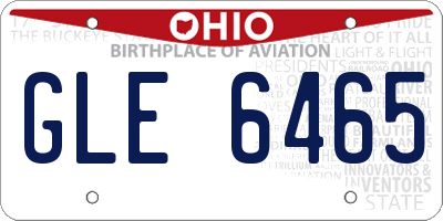 OH license plate GLE6465