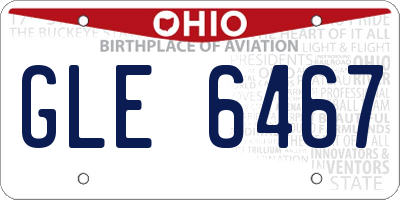 OH license plate GLE6467
