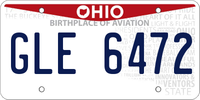 OH license plate GLE6472