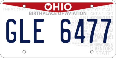 OH license plate GLE6477