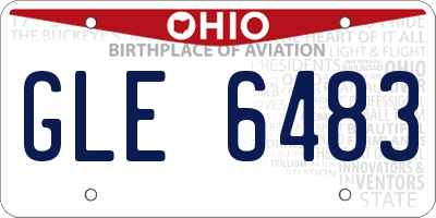 OH license plate GLE6483