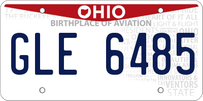 OH license plate GLE6485