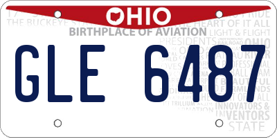 OH license plate GLE6487