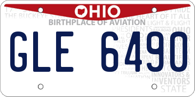 OH license plate GLE6490