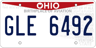 OH license plate GLE6492