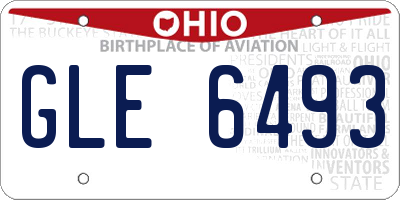 OH license plate GLE6493