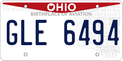 OH license plate GLE6494