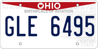 OH license plate GLE6495