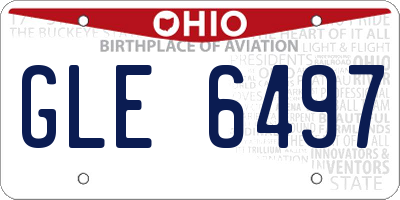 OH license plate GLE6497