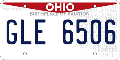 OH license plate GLE6506