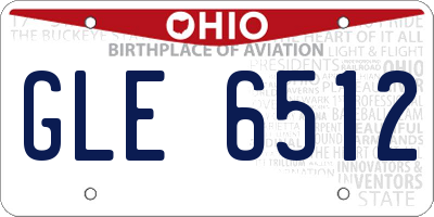 OH license plate GLE6512