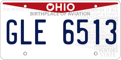 OH license plate GLE6513