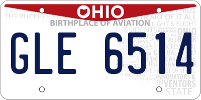OH license plate GLE6514