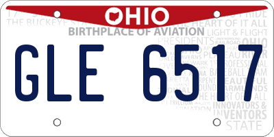 OH license plate GLE6517