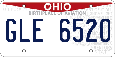 OH license plate GLE6520