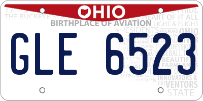 OH license plate GLE6523