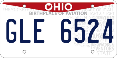 OH license plate GLE6524