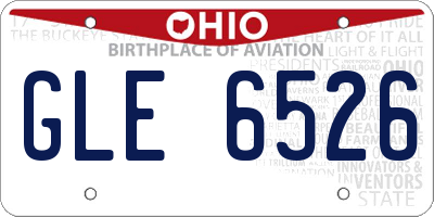 OH license plate GLE6526