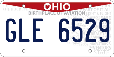 OH license plate GLE6529
