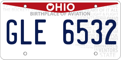 OH license plate GLE6532