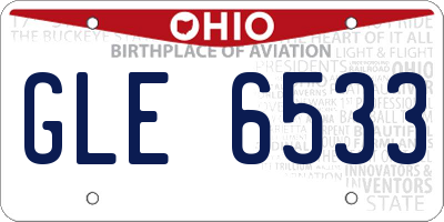 OH license plate GLE6533