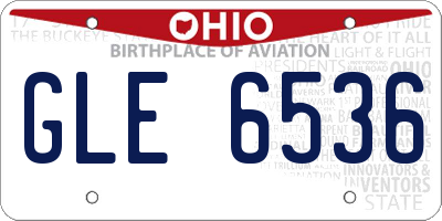 OH license plate GLE6536