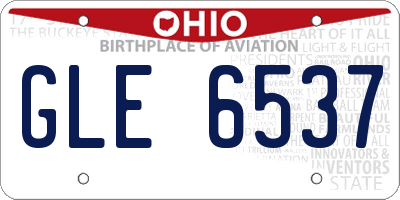 OH license plate GLE6537