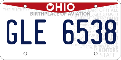 OH license plate GLE6538