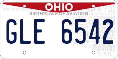 OH license plate GLE6542