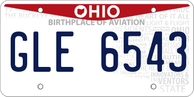 OH license plate GLE6543