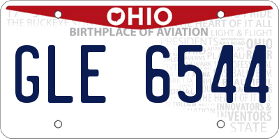 OH license plate GLE6544