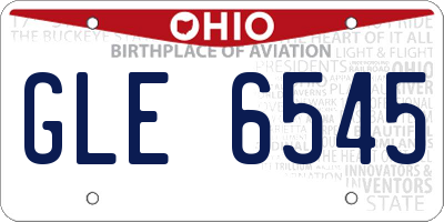 OH license plate GLE6545
