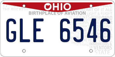 OH license plate GLE6546