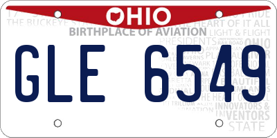 OH license plate GLE6549