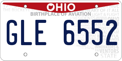 OH license plate GLE6552