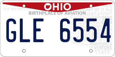 OH license plate GLE6554