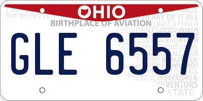 OH license plate GLE6557