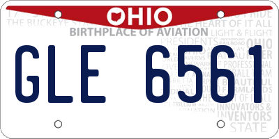 OH license plate GLE6561
