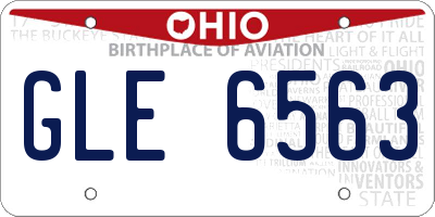 OH license plate GLE6563