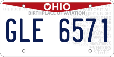 OH license plate GLE6571