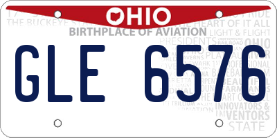 OH license plate GLE6576